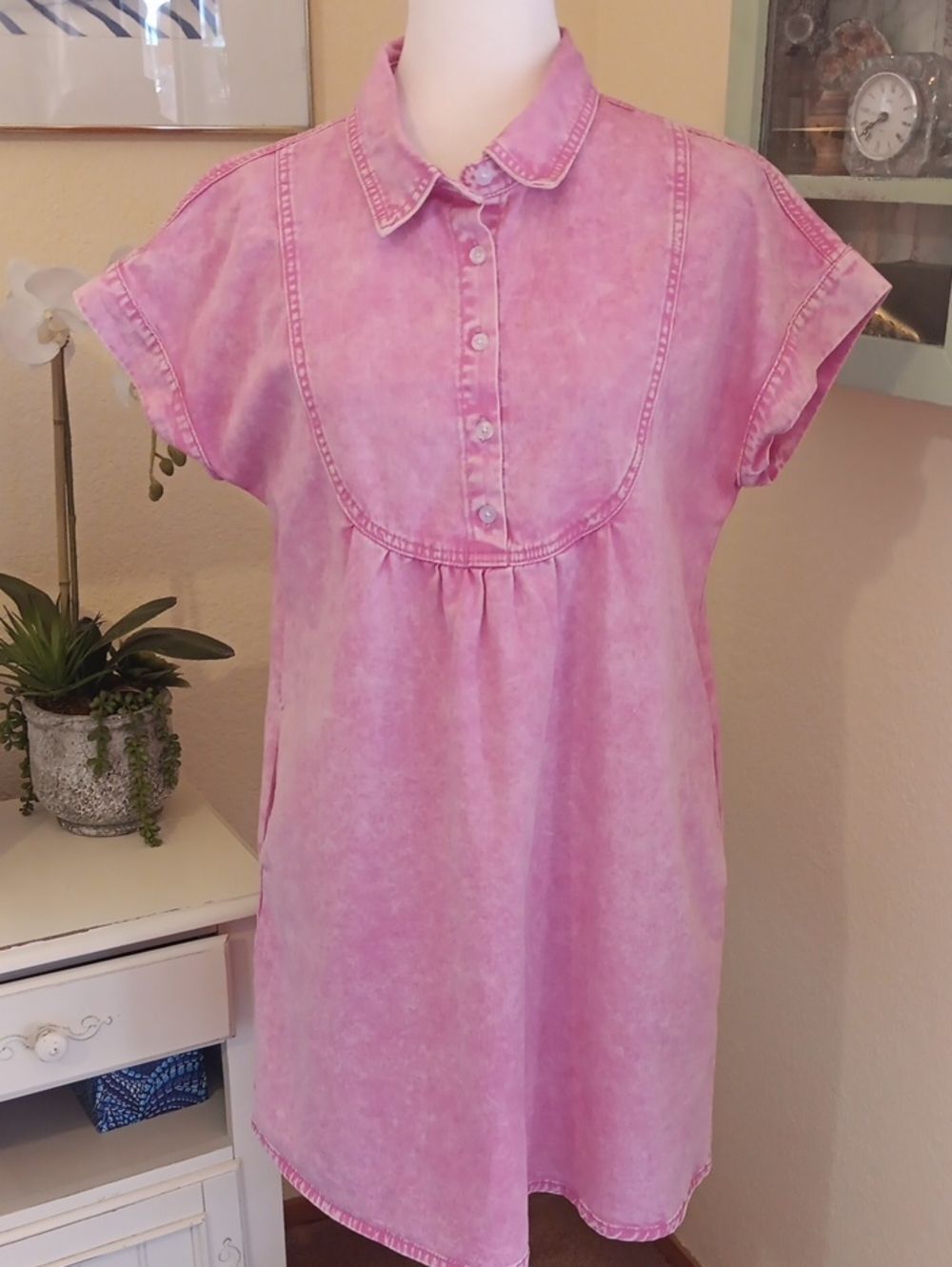 Luvamia Women's Pink Denim Dress. Coastal Cowgirl